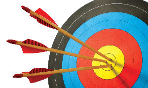 Archery Target Hitting Gold